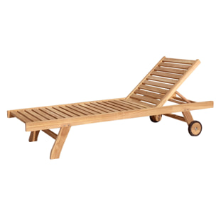 Bain de soleil droit en teck LOMBOK