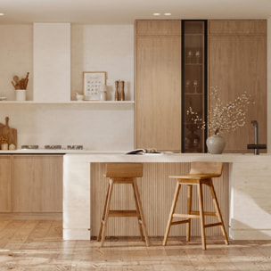 Chaise de bar en bois de teck 72,5 cm - Greta