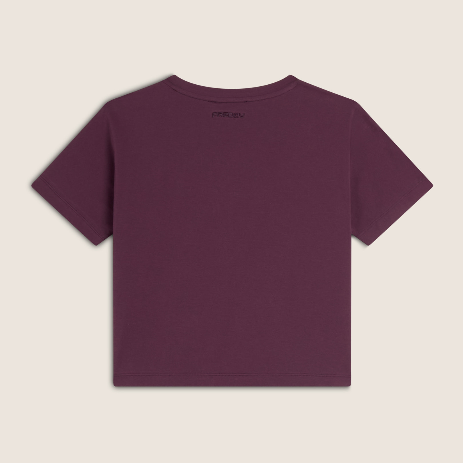 T-shirt Cropped girocollo fit comfort con ricamo