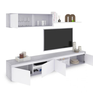 Salón Arlet Blanco Artik (Blanco Mate) - Gris Cemento