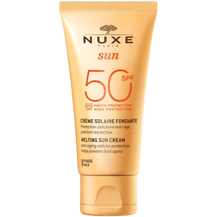 Crème solaire visage fondante Haute Protection SPF50 - Nuxe Sun - Tous types de peaux - 50ml