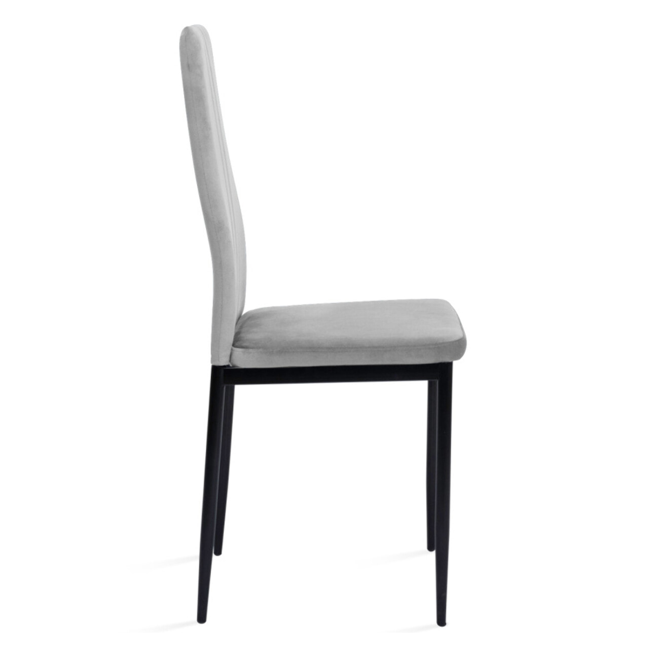 Chaises Jade en velours et pieds noirs - Mix color - Crème, gris clair, gris foncé, rose