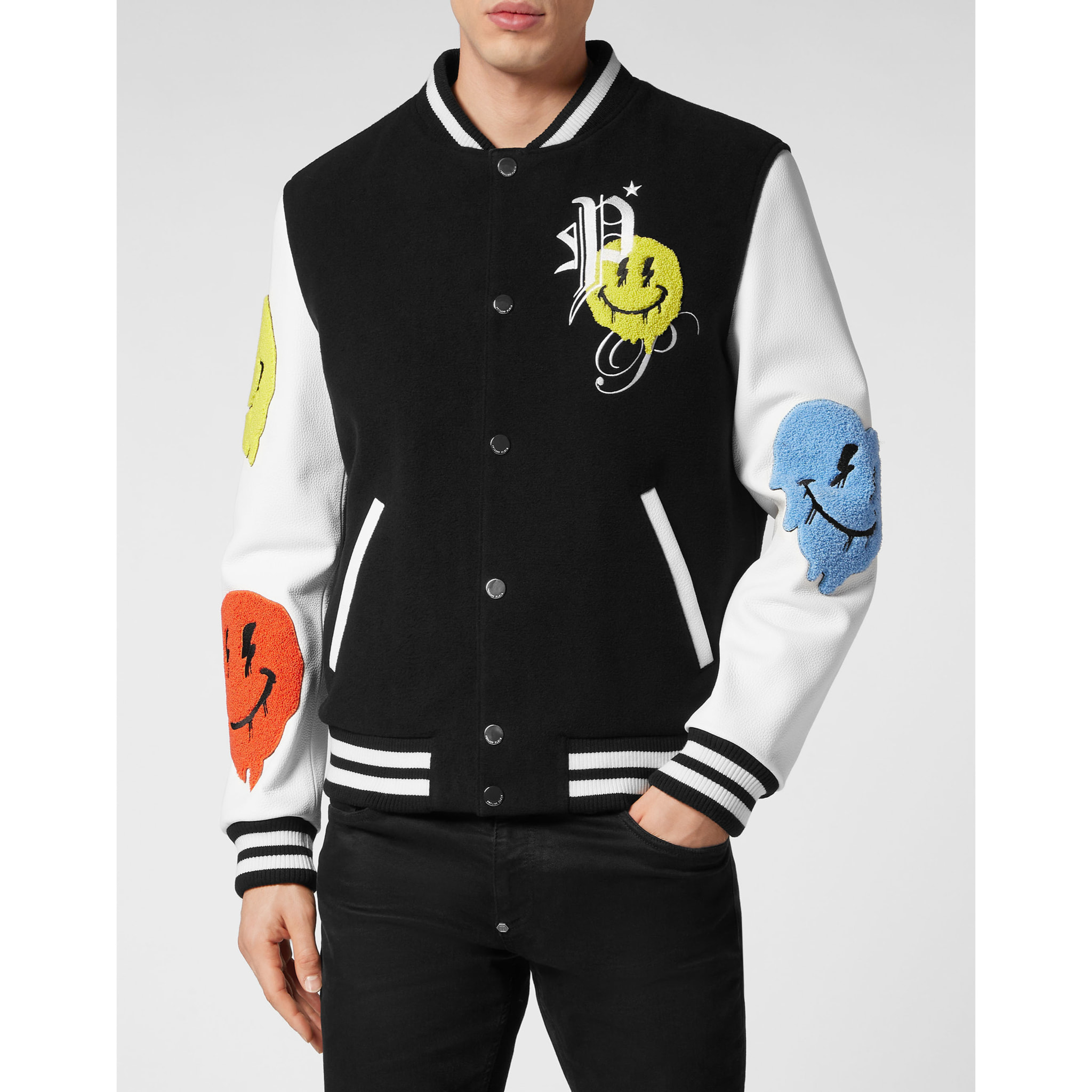 PHILIPP PLEIN Leather Bomber SMILE