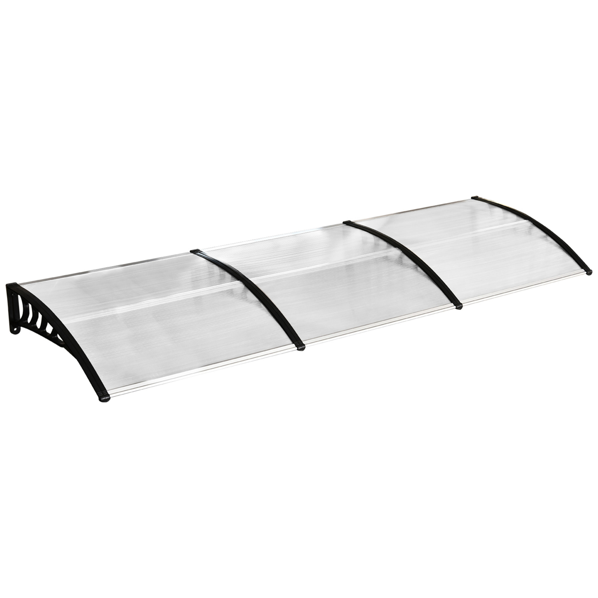 Marquesinas para Puertas y Ventanas 90x295x23,5 cm Tejadillo de Protección contra Sol y Lluvia Diseño Moderno Aleación de Aluminio Transparente