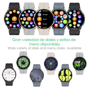 DAM Smartwatch R6 Pro Max, pantalla AMOLED, +100 modos deportivos. Llamadas BT, notificaciones push. Monitor glucosa en sangre. 4,15x1,1x4,9 Cm. Color: Negro