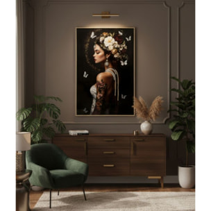 STAMPA DIPINTA SU TELA LACCATA PERSIAN C/CORNICE -B- CM 62X3,5X92