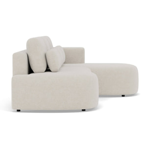 Mahina - canapé d'angle droit 4 places convertible avec coffre en tissu texturé - Beige
