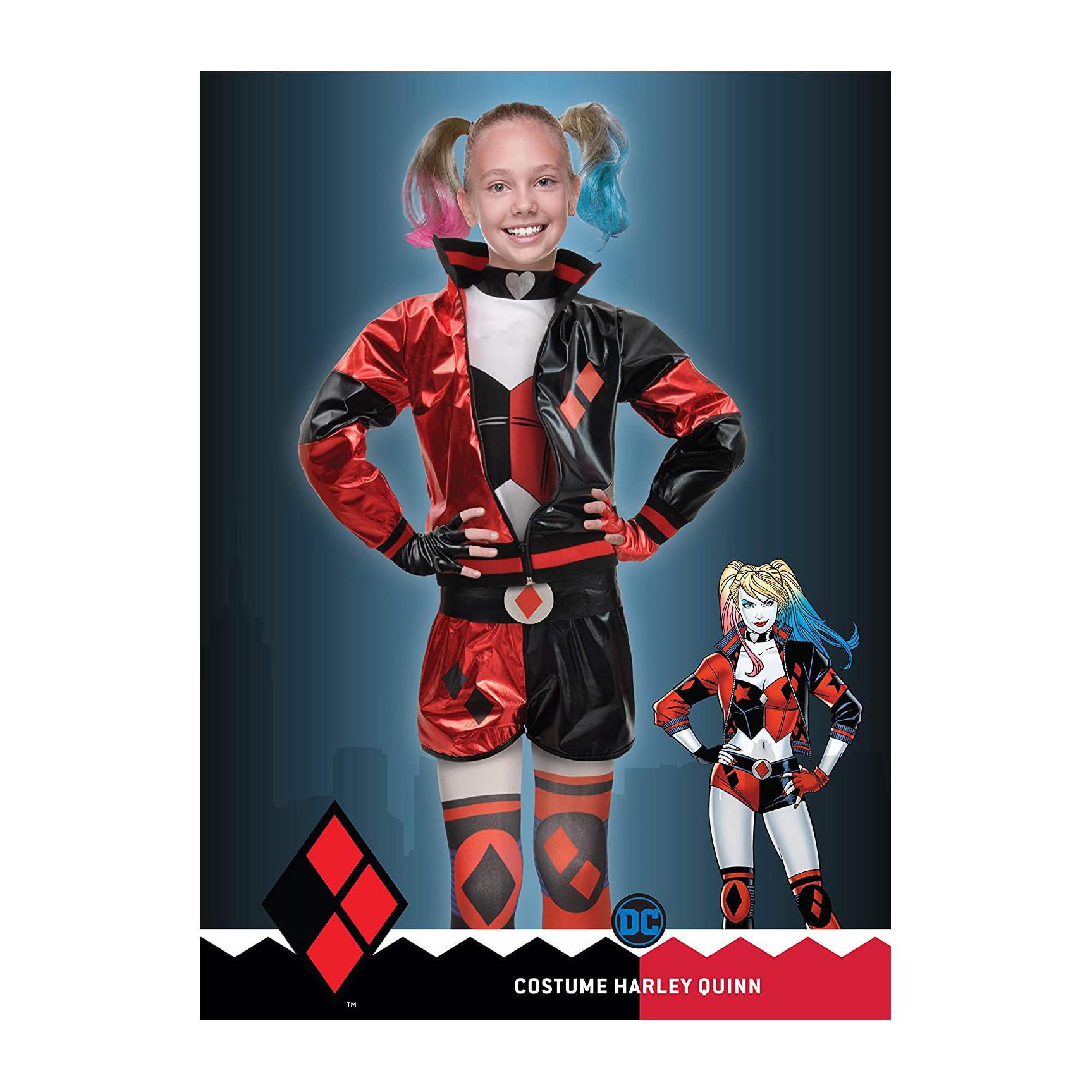 Costume Completo Harley Quinn Prodotto Originale Dc Comics Bambina