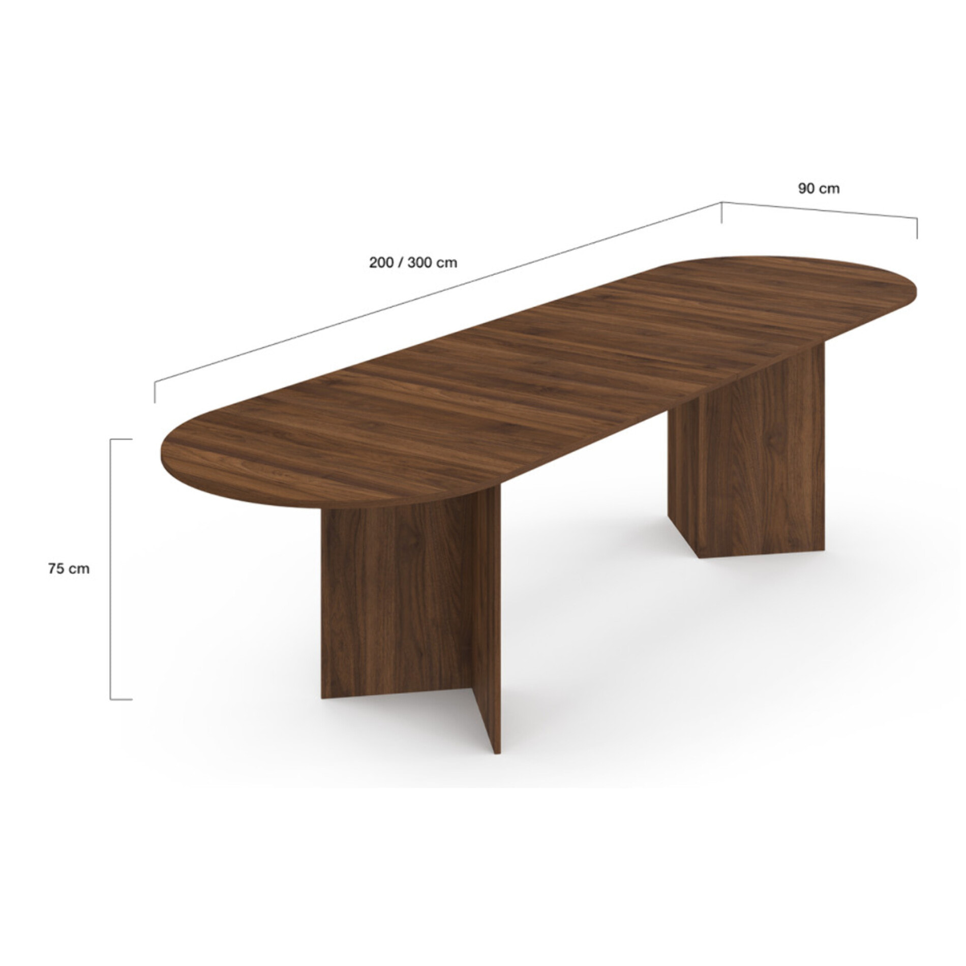 Table à manger extensible Gabin 200-300cm effet noyer