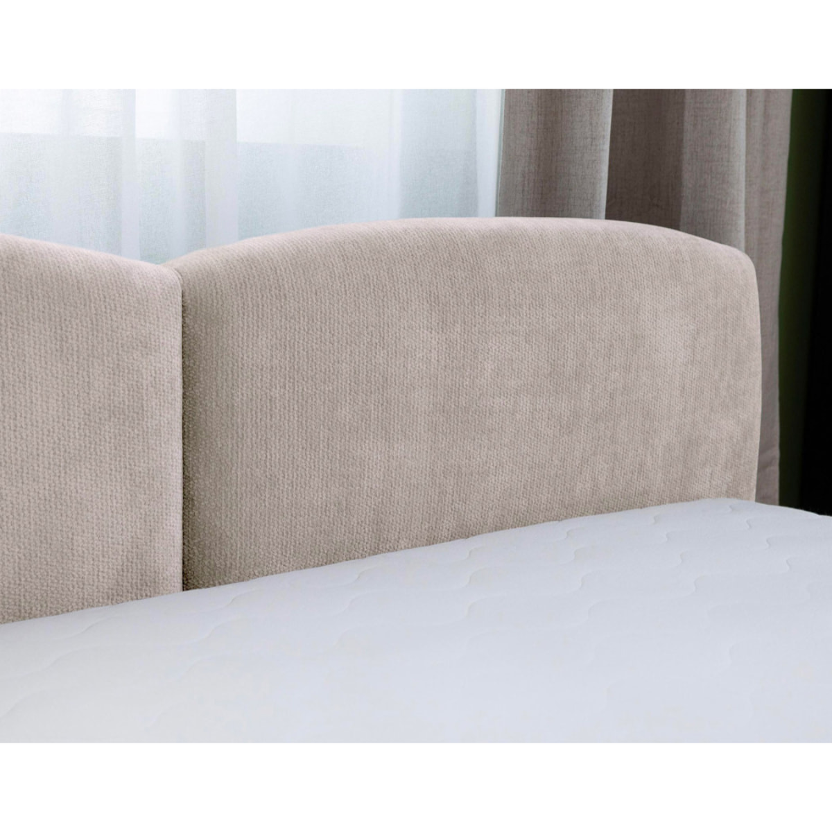 Carla - lit coffre - 160x200 cm - en velours texturé - sommier inclus - Beige