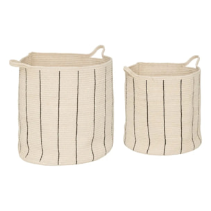 Set de 2 paniers "Cosy" - coton - ivoire