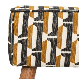 Tabouret d'appoint Chiara noir jaune moutarde et blanc