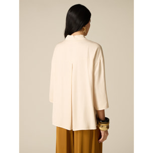 Oltre - Camisa fluida mezcla viscosa - Beige