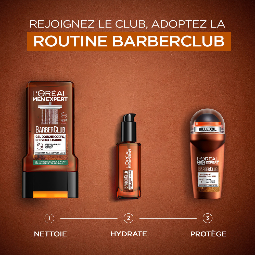 Lot de 6 - L'Oréal Paris Men Expert Barber Club Déodorant Bille Protection 48h 50ml