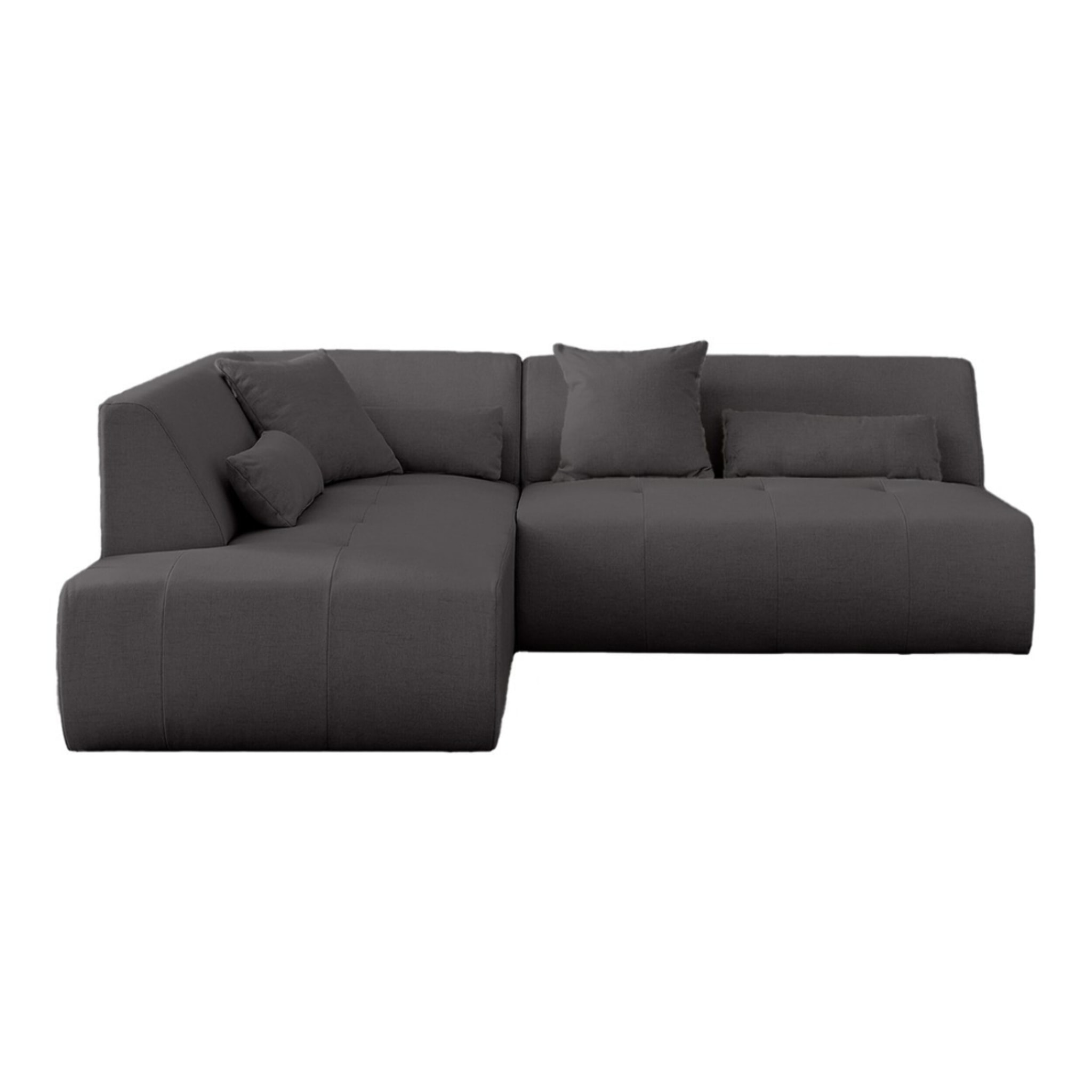 Onyx - canapé modulable d'angle gauche 5 places - en tissu - Gris foncé