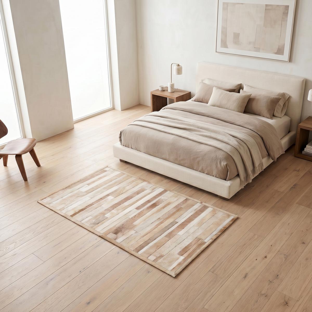 Tapis peau de vache kilim fait main JEDE
