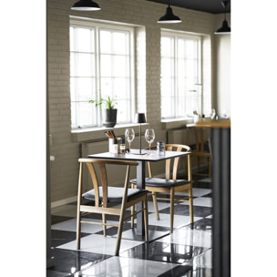 Tavolo bistrot Fano effetto pietra con base in metallo nero 70x70x75 cm
