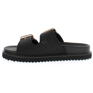 Armata di Mare Scarpe Donna Ciabatte con Doppia Fibbia AMD S61H42 Black