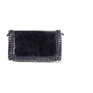 Borsa a tracolla da donna Made in Italy - Eolian Nova - Pelle scamosciata stampata - 22.0 x 13.0 x 4.0 cm