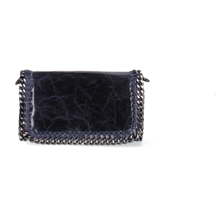 Borsa a tracolla da donna Made in Italy - Eolian Nova - Pelle scamosciata stampata - 22.0 x 13.0 x 4.0 cm