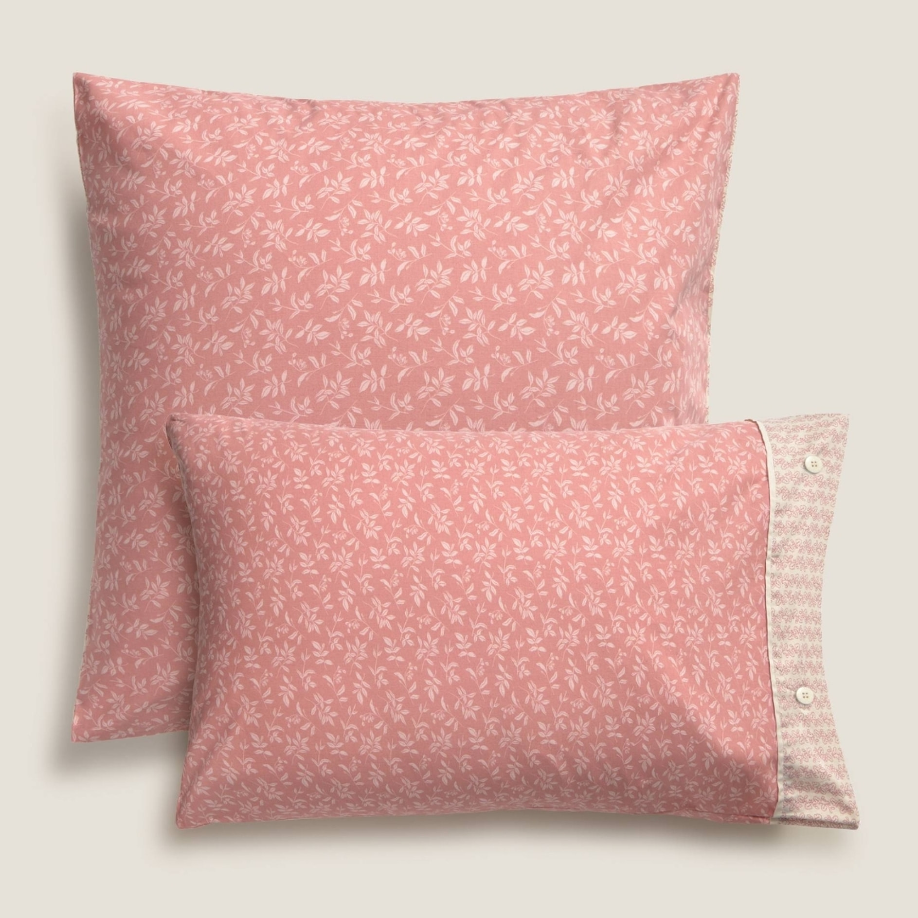 Funda de almohada algodón estampado floral Ritpat color rosa 100% Algodón