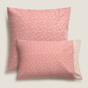 Funda de almohada algodón estampado floral Ritpat color rosa 100% Algodón
