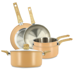 Batterie de cuisine 5 pièces en acier inoxydable - tous feux EASYNOX