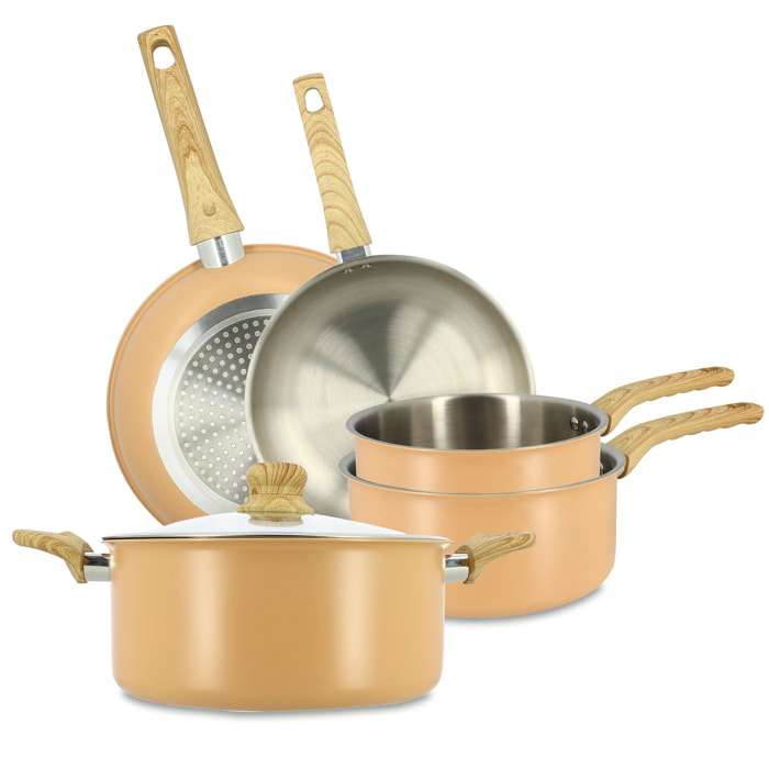 Batterie de cuisine 5 pièces en acier inoxydable - tous feux EASYNOX