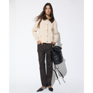 Pantaloni elasticizzati con stampa leopardata
