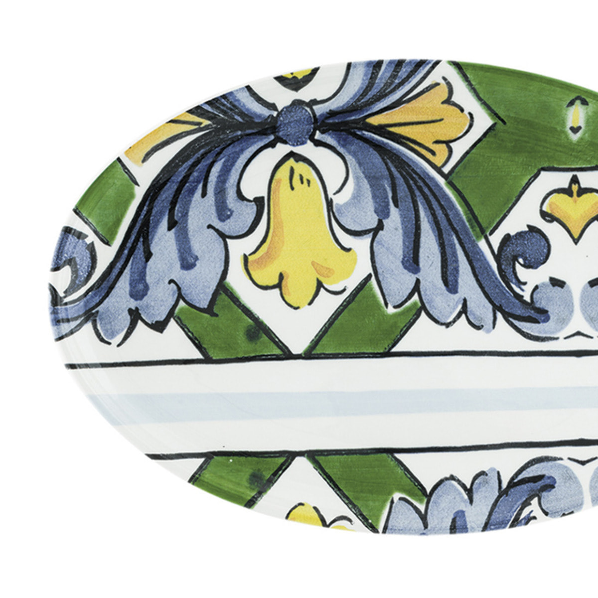 Piatto da portata ovale Taormina in ceramica sottosmalto