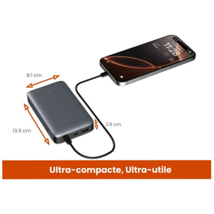 Batterie externe ADEQWAT 20 000 mAh Power Delivery 65W