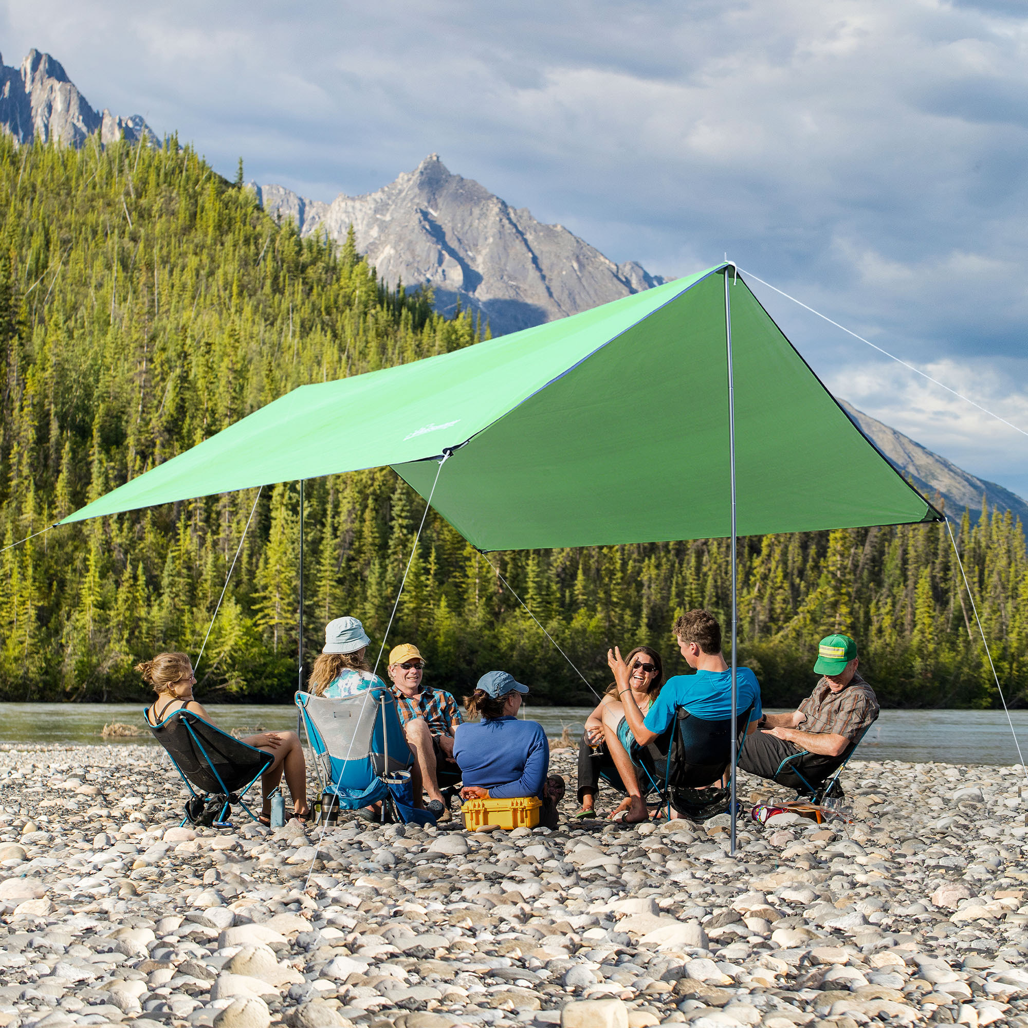 Toldo de Refugio Portátil Protección Solar 3x3 m Verde