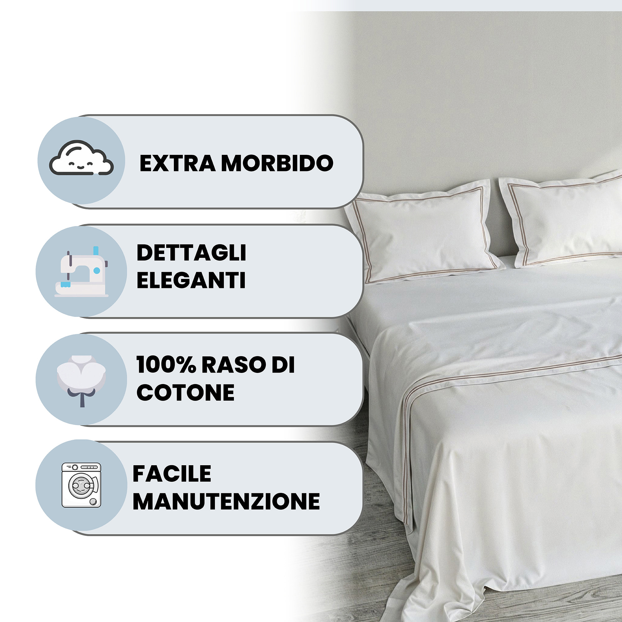 COMPLETO LETTO RASO VENERE MATRIMONIALE MAXI