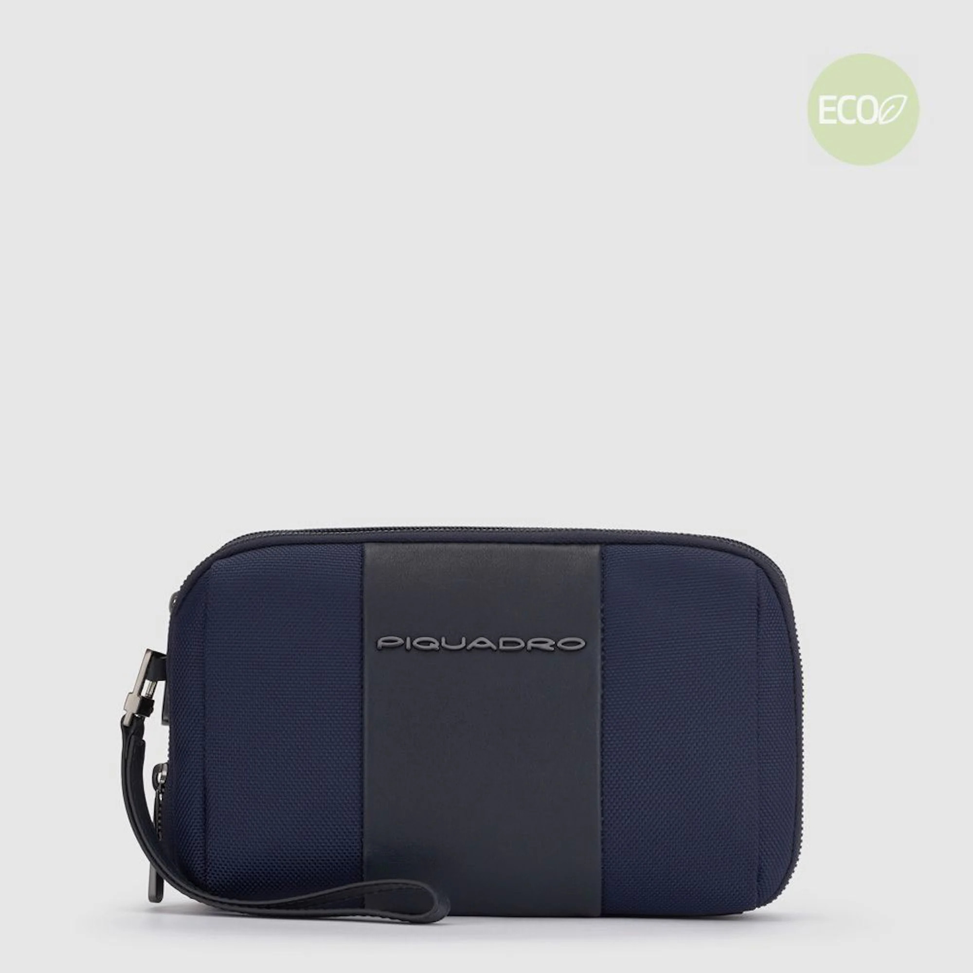Piquadro Pochette a due scomparti in tessuto riciclato