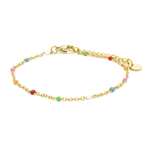 Pulsera de Cristal Multicolor acabada en oro amarillo de 18k