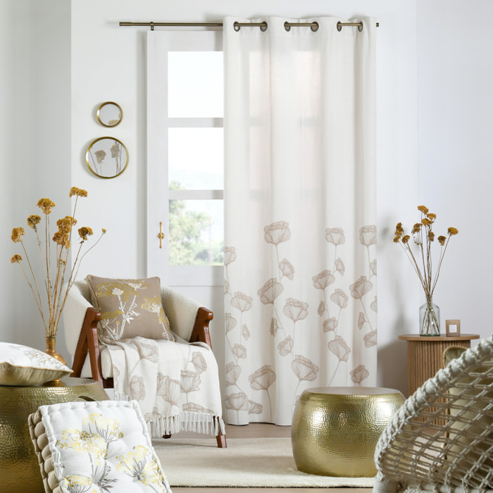 Rideau végétal aux lignes douces et élégantes - Naturel