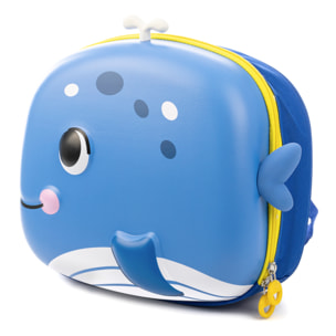 Mochila infantil con diseño de Ballena. Con respaldo y hombreras acolchados, transpirables y ajustables.