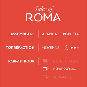 Tales Of Roma x30.  Capsules compatibles Nespresso en aluminium