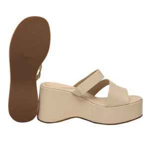 Ciabatta con zeppa - tacco 9,0 cm - plateaux 4,0 cm