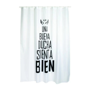 Rideau de douche Polyester BUENA DUCHA 180x200cm QUALITE PREMIUM Noir & Blanc - Anneaux inclus MSV