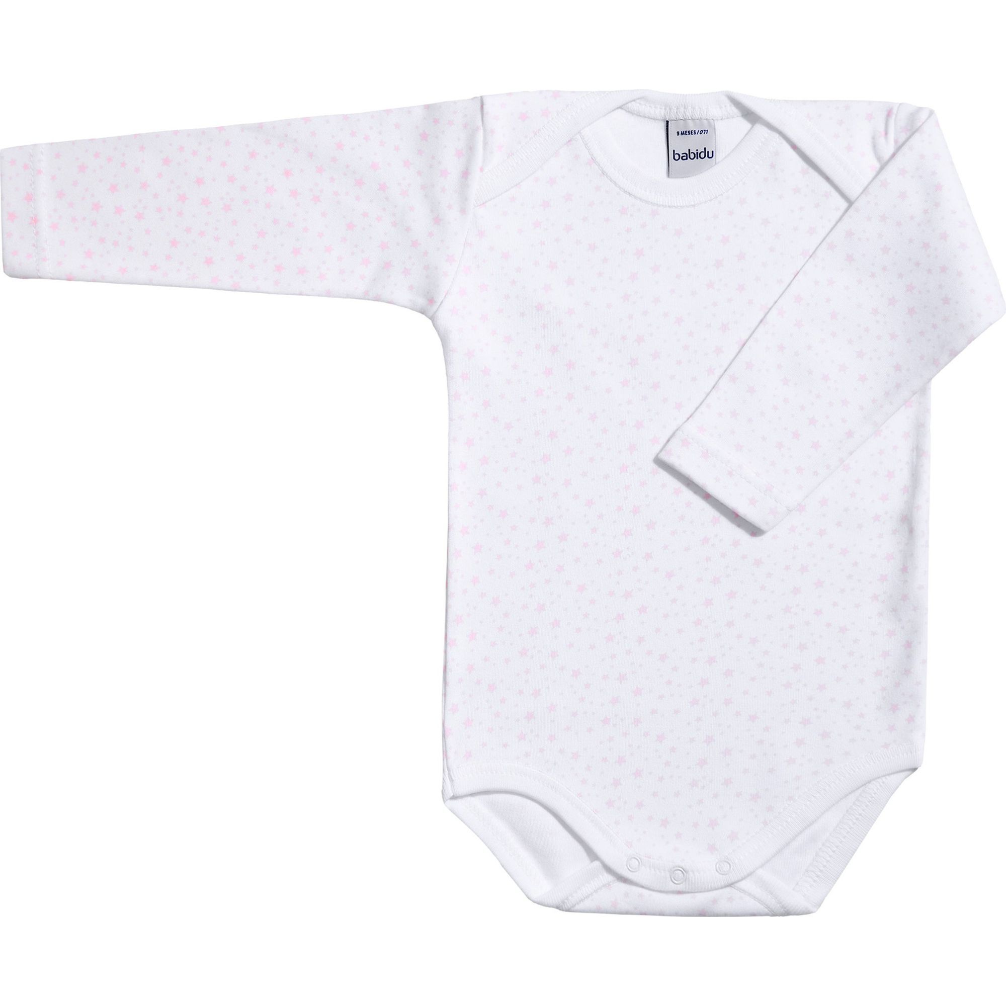 Body bebé manga larga cuello estrellitas