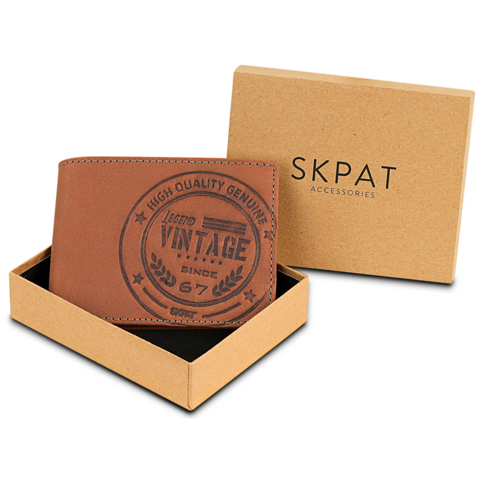 Cartera Hombre Piel Skpat Vintage Marron