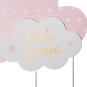 Suspension enfant "Nuage" - coton et métal - rose - H61 - 5 cm