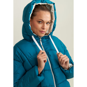 Piumino double-face donna con cappuccio regolabile