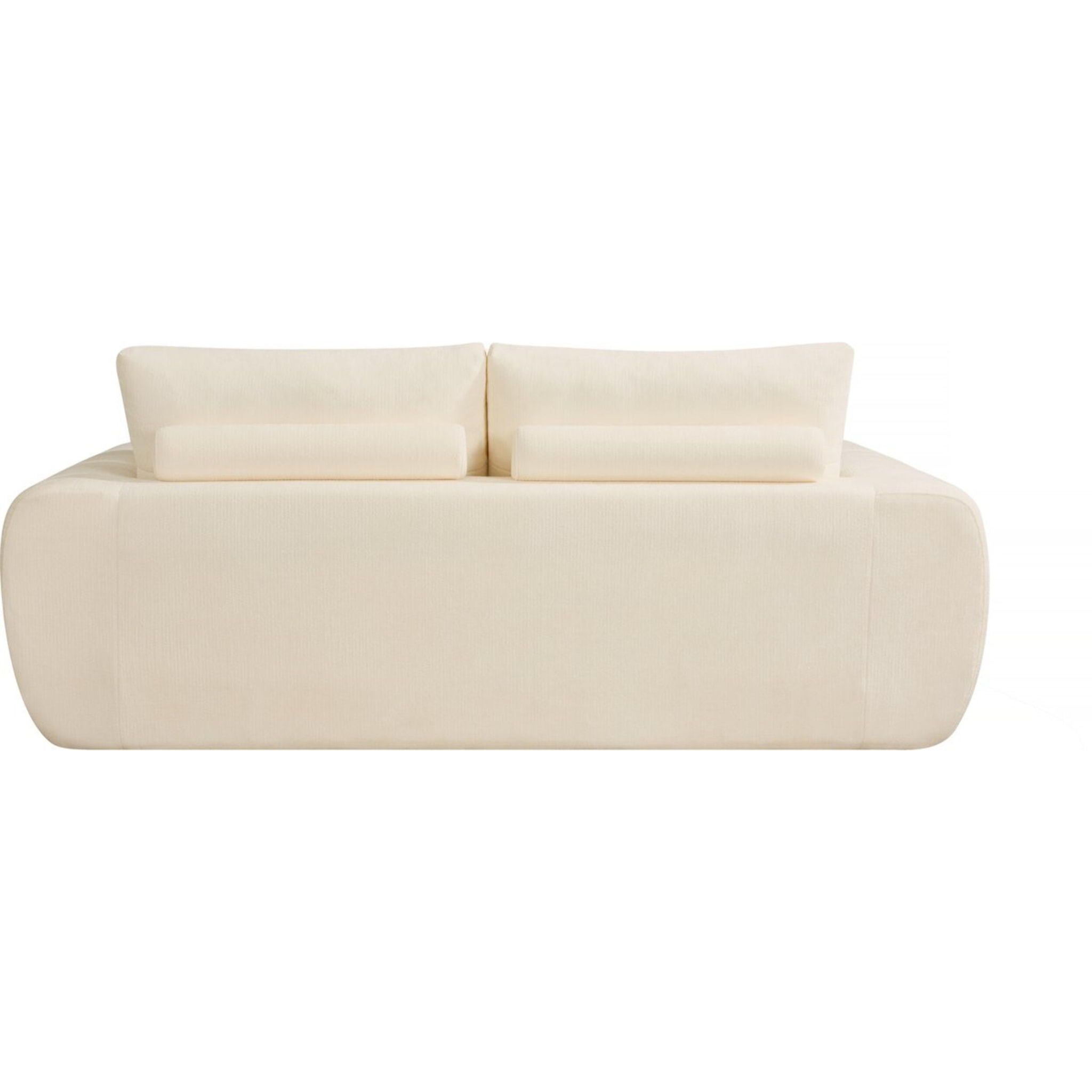 Canapé droit en tissu style bubble "Léonie" - 3 places - Beige