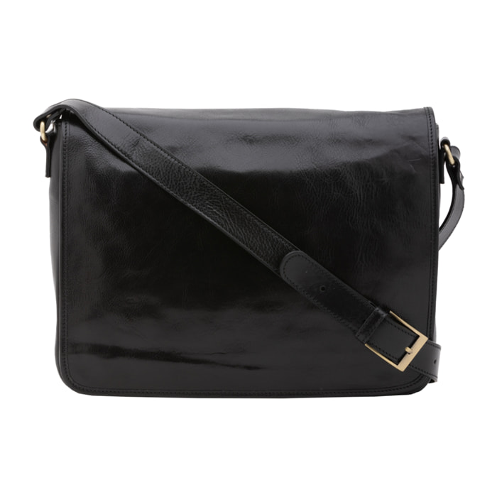 Borsa a tracolla  da uomo In Vera pelle Made in Italy 28x35x9 cm