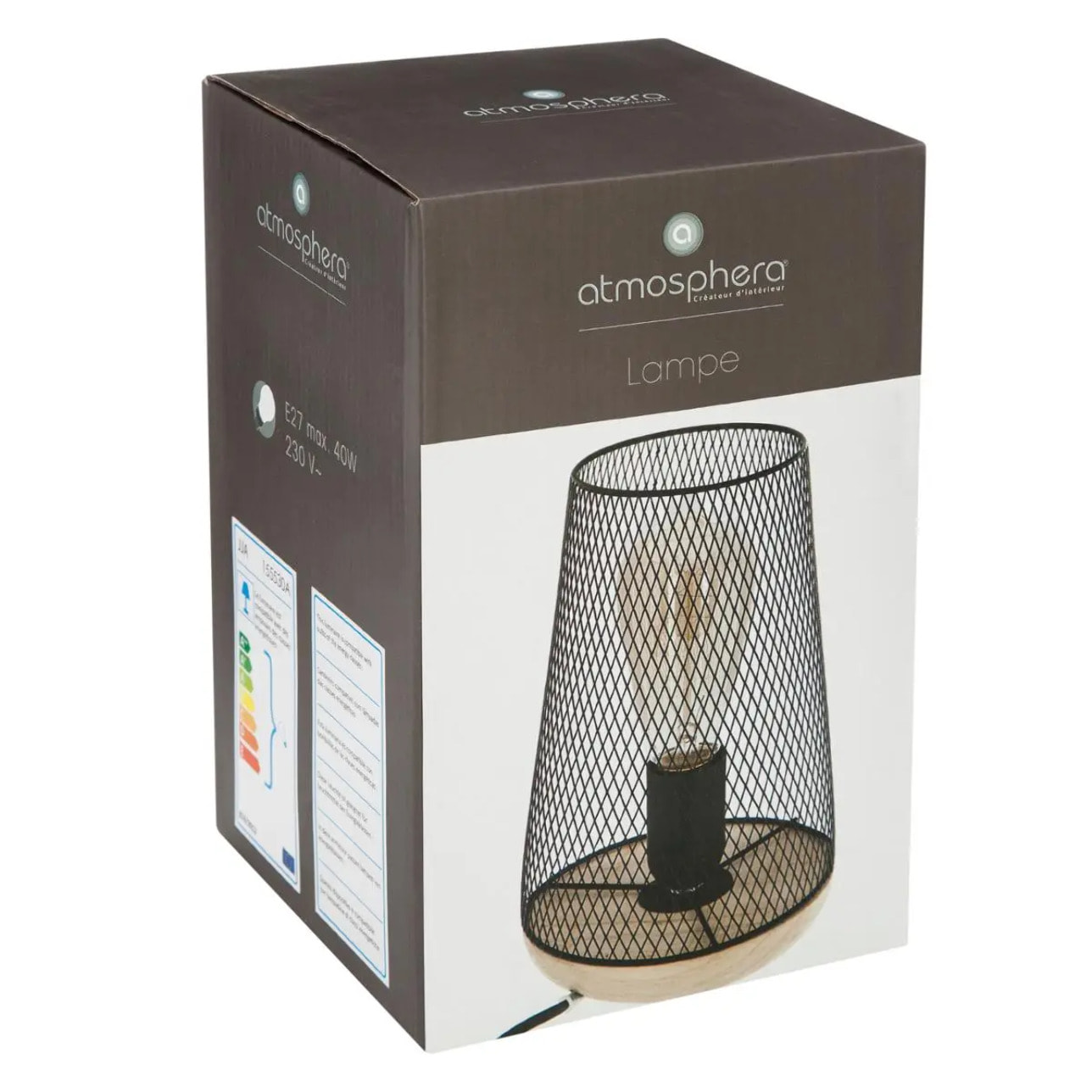 Lampe "Zely" gris H23cm