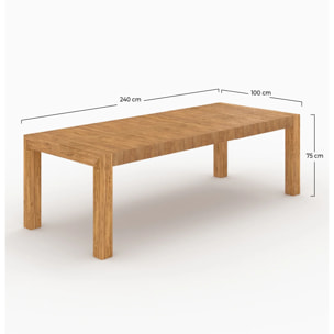 Table de jardin rectangulaire en bois de teck recyclé 10 personnes - Zia