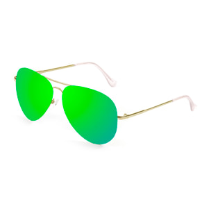 Gafas de sol PALO ALTO SAN DIEGO - Metal dorado / Plana verde