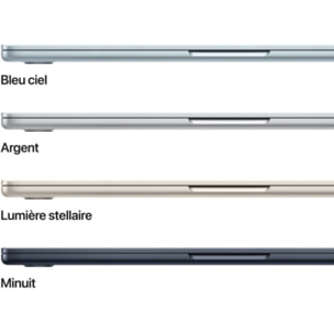 Ordinateur Apple MACBOOK Air 13" Puce M5 CPU 10 / GPU 8 coeurs Mémoire RAM 16Go Stockage 512Go SSD Lumière stellaire